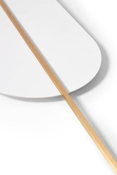Wall lamp ROKKE white with a brass decorative element UMMO