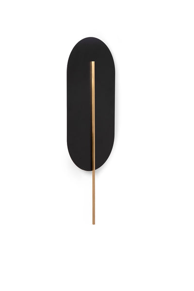 Wall lamp ROKKE black with a brass decorative element UMMO