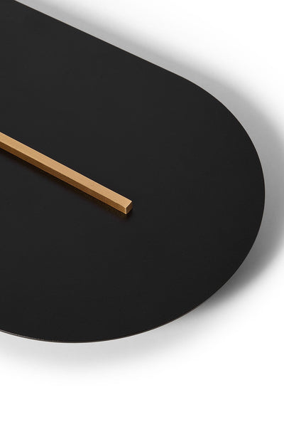 Wall lamp ROKKE black with a brass decorative element UMMO