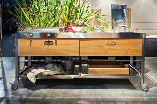 OUTDOOR KITCHEN UNIT 190 WOODEN DRAWERS