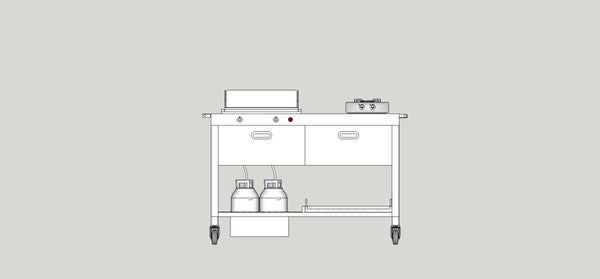 OUTDOOR KITCHEN UNIT 130 – PLANCHA AND GAS FLIP-UP HOB