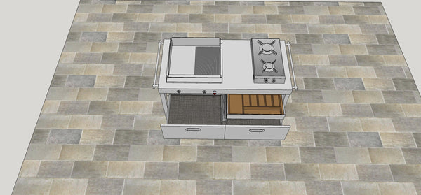 OUTDOOR KITCHEN UNIT 130 – PLANCHA AND GAS FLIP-UP HOB