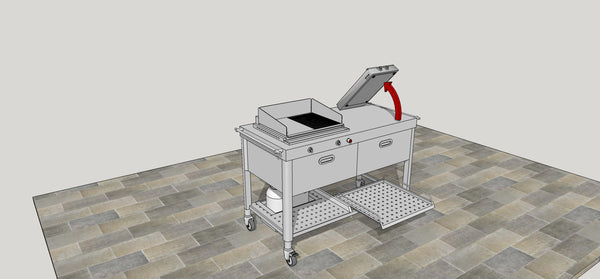 OUTDOOR KITCHEN UNIT 130 – PLANCHA AND GAS FLIP-UP HOB