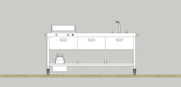OUTDOOR KITCHEN UNIT 190 WITH PLANCHA AND BOWL