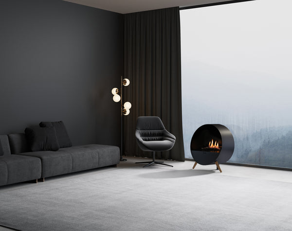 BUBBLE WALL & FLOOR AUTOMATIC ETHANOL FIREPLACE Net Zero fireplace with BEV Technology®