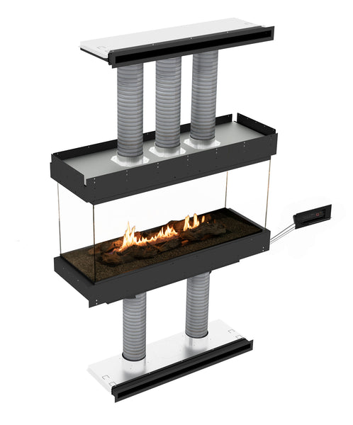 PANORAMA ISLAND WITH AUTOMATIC BEV® BURNER Net Zero fireplace with BEV Technology®