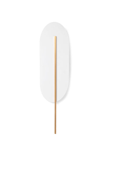 Wall lamp ROKKE white with a brass decorative element UMMO